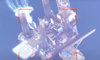 Hình ảnh giàn khoan dầu ở Biển Đen mà lực lượng Ukraine đã tấn công và chiếm được hệ thống radar của Nga