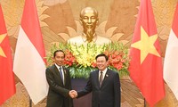 Chủ tịch Quốc hội Vương Đình Huệ hội kiến Tổng thống Indonesia