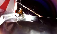 Hình ảnh tàu đổ bộ Mặt trăng Peregrine trên không trung ngày 18/1. (Ảnh: Astrobotic)