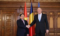 Thủ tướng Phạm Minh Chính trong cuộc hội kiến Tổng thống Rumani Klaus Iohannis