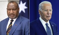 Tổng thống Mỹ Joe Biden (phải) và Thủ tướng Papua New Guinea James Marape. (Ảnh: Getty)