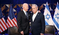Tổng thống Mỹ Joe Biden trong cuộc gặp Thủ tướng Israel Benjamin Netanyahu ngày 18/10/2023. (Ảnh: Anadolu)