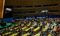 Trong phòng họp của Đại hội đồng Liên Hợp Quốc. (Ảnh: Reuters)