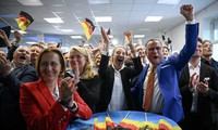 Các lãnh đạo đảng AfD vui mừng sau khi có kết quả cuộc bầu cử Nghị viện châu Âu ngày 9/6. (Ảnh: Reuters)