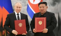 Nga và Triều Tiên vừa ký hiệp ước quân sự nhân chuyến thăm của Tổng thống Putin. (Ảnh: Reuters)