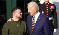 Tổng thống Mỹ Joe Biden đón Tổng thống Ukraine Volodymir Zelensky đến Nhà Trắng năm 2022. (Ảnh: Reuters)