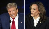 Ông Donald Trump và bà Kamala Harris trong cuộc tranh luận ngày 11/9. (Ảnh: AP)