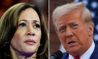 Phó Tổng thống Kamala Harris và cựu Tổng thống Donald Trump đang ngang ngửa nhau trong một số cuộc khảo sát. (Ảnh: Reuters)