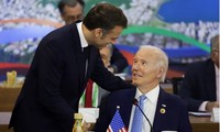 Tổng thống Pháp Emmanuel Macron và Tổng thống Mỹ Joe Biden tại G20. (Ảnh: Reuters)