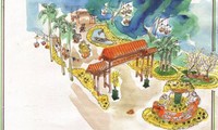 Ảnh mô hình cổng làng ở Hội hoa xuân Phú Mỹ Hưng.