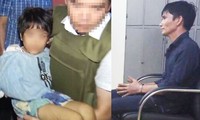 Bé 6 tuổi bị bạo hành và đối tượng Kiên khi vừa bị bắt. Ảnh: Công an Nhân dân