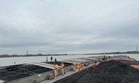 Bắt giữ 4 sà lan chở 7.000 tấn than không rõ nguồn gốc trên sông Hồng