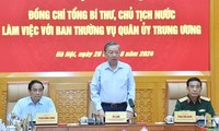 Tổng Bí thư, Chủ tịch nước Tô Lâm làm việc với Ban Thường vụ Quân ủy Trung ương