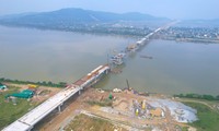 Hình hài cây cầu nghìn tỷ dài nhất tuyến cao tốc đoạn Diễn Châu - Bãi Vọt