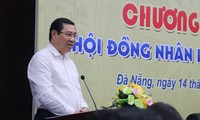 Ông Huỳnh Đức Thơ phát biểu cảm ơn nhân dân TP Đà Nẵng và các lực lượng tham gia công tác tổ chức thành công sự kiện Tuần lễ cấp cao APEC. Ảnh Nguyễn Thành