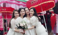 Hình ảnh mới nhất của Nhã Phương ở đám cưới em gái ngày 5/8 vừa qua.
