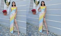 Hoa hậu Đỗ Thị Hà diện váy xẻ khoe chân dài 1,1m thon nuột 