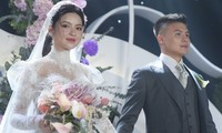 Diện váy cưới cúp ngực 150 triệu đồng, Chu Thanh Huyền rạng ngời bên Quang Hải