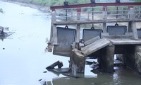 Cận cảnh nhiều cầu ngăn mặn ở Nghệ An bị sập, gãy đổ
