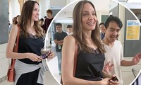 Angelina Jolie cố không khóc khi chia tay con trai Maddox tại Hàn Quốc