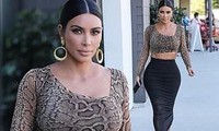 Kim Kardashian mặc bó sát khoe dáng nảy nở trên phố 