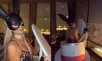 Paris Hilton chui từ trong hộp quà gây bất ngờ cho bạn trai