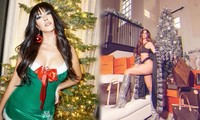 Chị em nhà Kim Kardashian mặc gợi cảm đón Noel