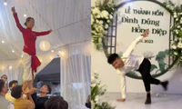 Đám cưới gây sốt ở Hà Nam: Cô dâu &apos;bay người trên cao&apos;, chú rể nhảy hiphop