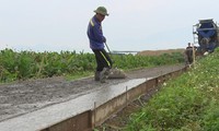 Bê tông hóa đường nội đồng tại xã Minh Quang (huyện Ba Vì) tạo điều kiện thuận lợi cho sản xuất nông nghiệp