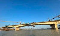 Hình hài cầu cao tốc Bắc - Nam vượt sông Chu tại Thanh Hóa