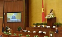 Chủ tịch nước Nguyễn Phú Trọng đọc tờ trình trước Quốc hội về việc thông qua CPTPP. Ảnh: Như Ý