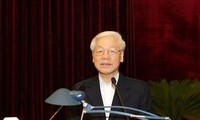 Tổng Bí thư, Chủ tịch nước Nguyễn Phú Trọng phát biểu tại hội nghị (ảnh TTXVN)