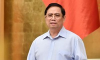 Thủ tướng Phạm Minh Chính phát biểu tại Hội nghị phòng chống dịch COVID-19 (Ảnh: Nhật Minh)
