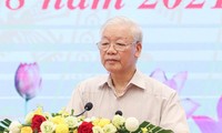 Tổng Bí thư Nguyễn Phú Trọng phát biểu tại hội nghị của MTTQ Việt Nam (Ảnh: Nhật Minh)