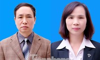 Các bị can Phạm Văn Khuông và Triệu Thị Chinh.