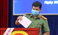 Lực lượng Công an tỉnh Bắc Ninh bỏ phiếu bầu cử Quốc hội và HĐND khóa mới.