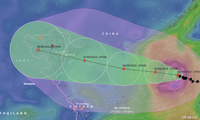 Dự báo mới về đường đi và vùng ảnh hưởng của bão YAGI