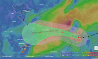 Dự báo đường đi và vùng ảnh hưởng của bão Goni khi vào Biển Đông.
