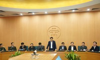 Chủ tịch Hà Nội Nguyễn Đức Chung chủ trì cuộc họp.