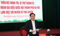 Bí thư Thành ủy Vương Đình Huệ phát biểu kết luận cuộc làm việc