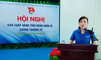 Chị Hồ Hồng Nguyên phát biểu nhận nhiệm vụ tại Hội nghị