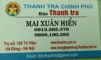 Danh thiếp của Mai Xuân Hiển dùng để lừa đảo