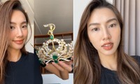 Hoa hậu Thuỳ Tiên livestream khoe vương miện 12 tỷ đồng trong ngày đầu cách ly ở Đà Nẵng