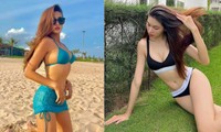 Á hậu Võ Hoàng Yến, Ngọc Thảo đọ dáng nóng &apos;bỏng mắt&apos; với bikini khiến fans trầm trồ