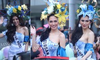 Thí sinh Hoa hậu Philippines 2022 xinh đẹp diễu hành trên phố bằng xe mui trần
