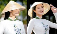 Hoa hậu Ngọc Hân khoe dáng với áo dài, nón lá ở cố đô Huế