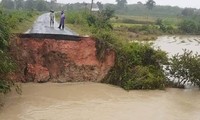 Mưa lớn kéo dài khiến cho lượng nước đổ về các sông suối ở Đắk Lắk dâng cao