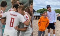 &apos;Bệnh binh&apos; Eriksen xuất hiện ở bãi biển ngày Đan Mạch vào bán kết EURO