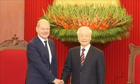 Tổng Bí thư Nguyễn Phú Trọng tiếp Thủ tướng Đức Olaf Scholz