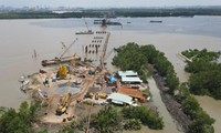 Toàn cảnh công trường cầu Nhơn Trạch lớn nhất đường Vành đai 3 TPHCM 